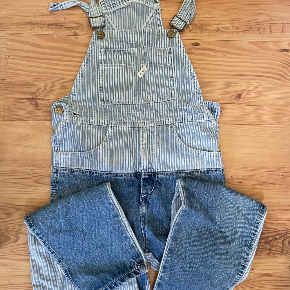 Kids Guess Overalls | Stripe | Denim